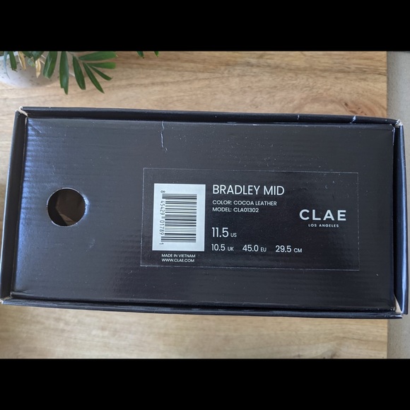 NEW Clae Bradley Mid Cocoa Leather Sneakers 11.5 - Picture 7 of 8